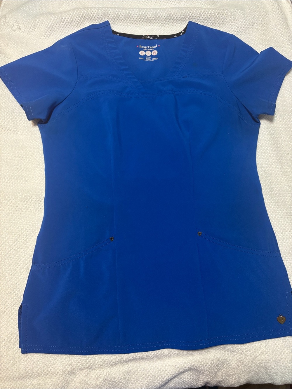HeartSoul Women's V-Neck Scrub Top in Royal Blue